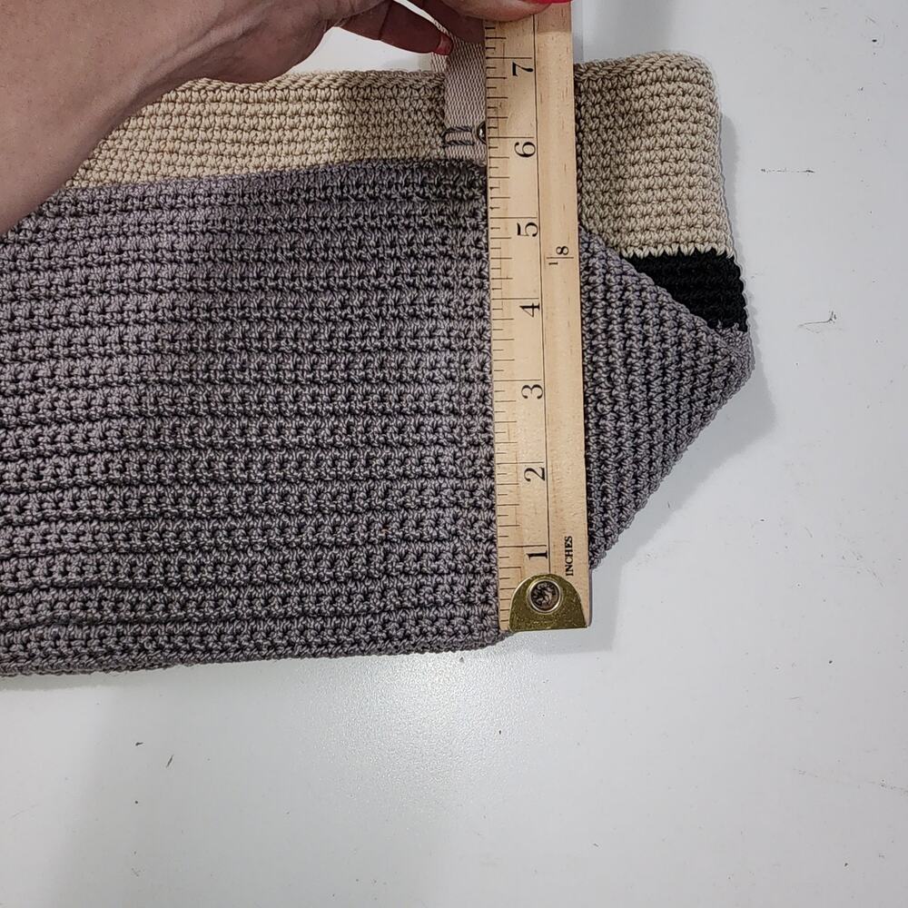The Sak Tote LG Mendocino Hand Crocheted Double Strap Zip Top recycled material - Picture 10 of 11